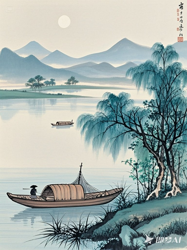 水墨画风格绘画——即梦AI