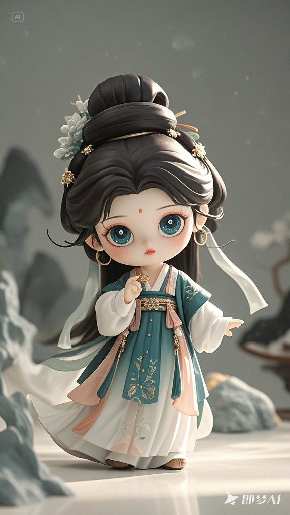 古风手办,写意人像,中国风绘画——即梦AI