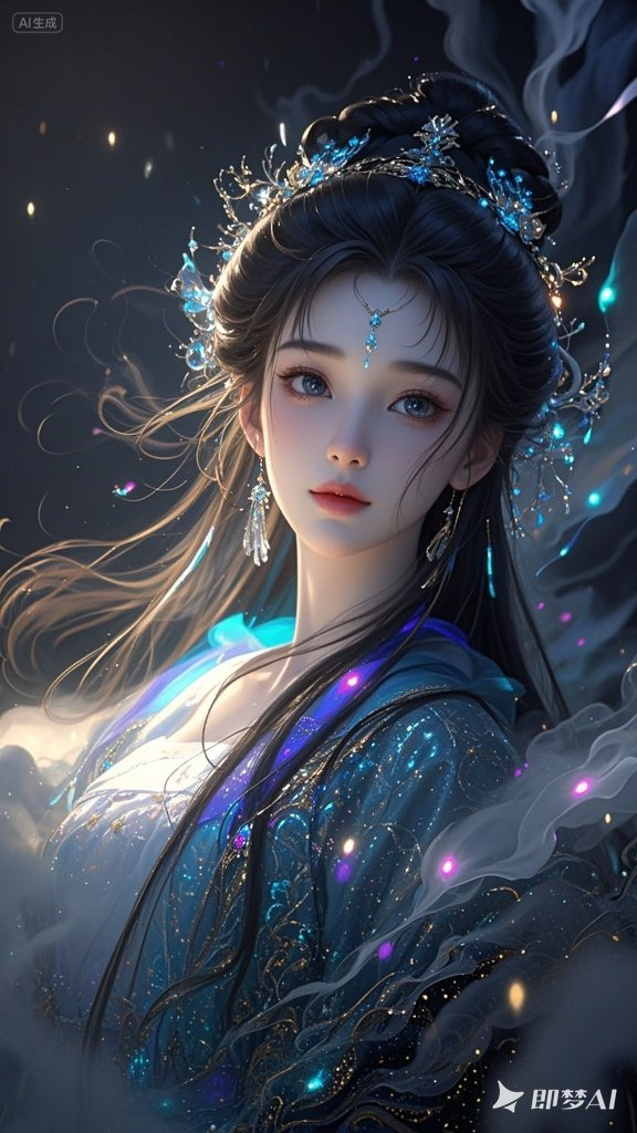 即梦AI绘图-一位仙女,绝美,脸部特写,高光