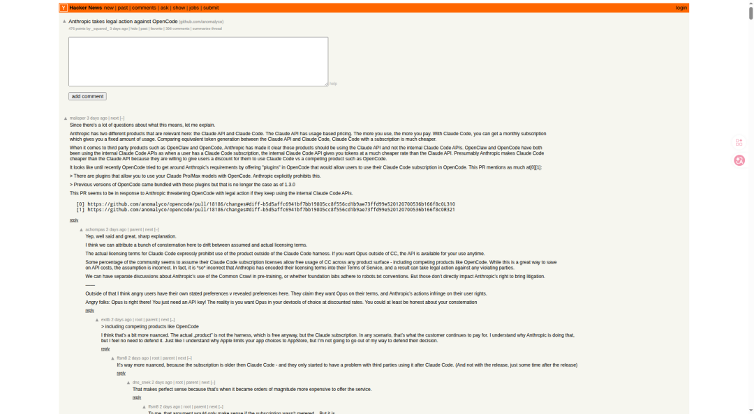 Anthropic 法律行动 HN 讨论